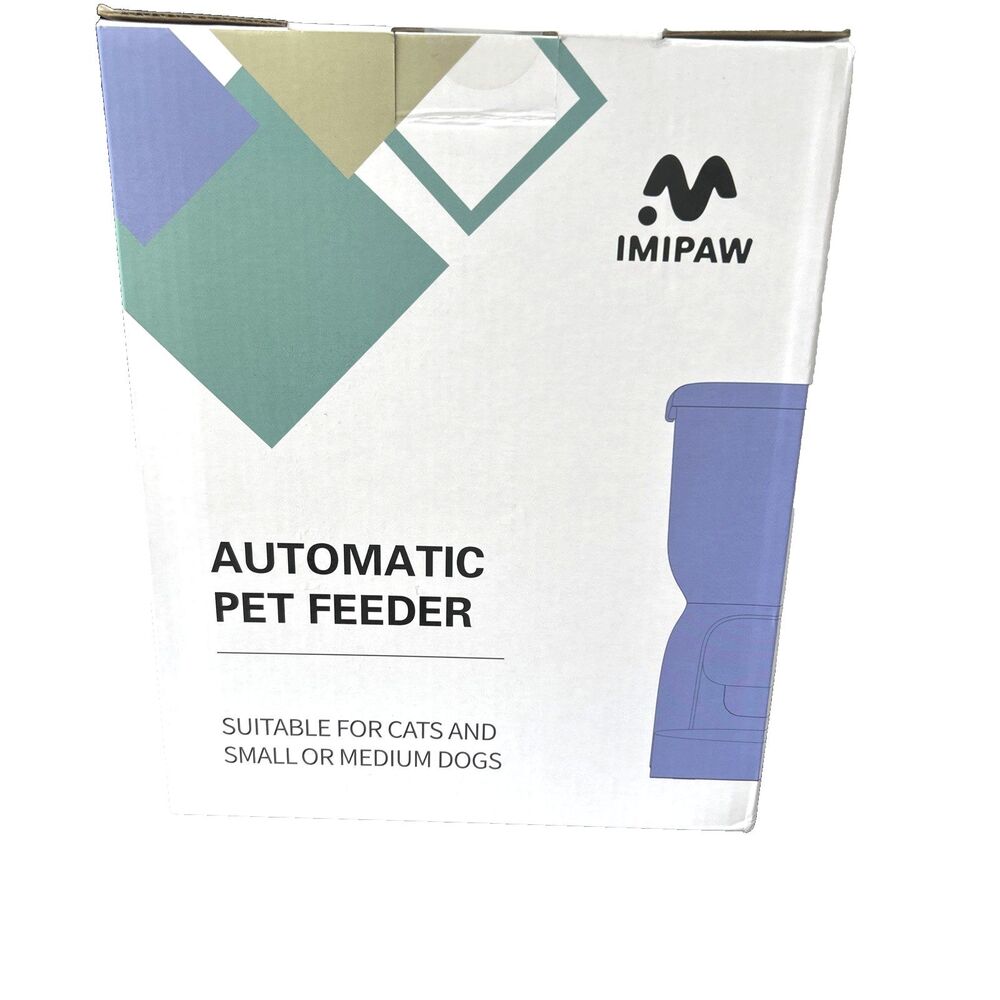 IMIPAW 4L Automatic Cat Feeder Timed Dry Pet Food Dispenser LCD White Basic NEW